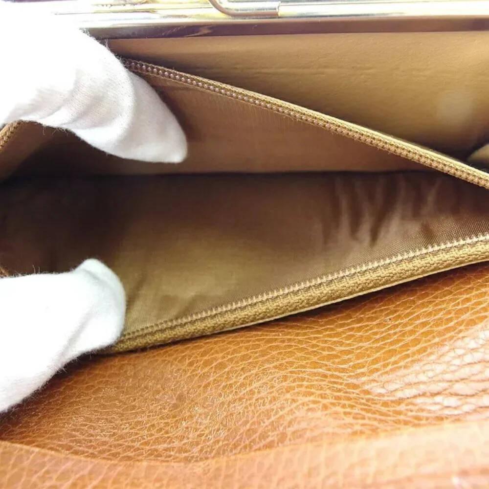 Celine Long Wallet Logo Plate Leather Authentic USED - Picture 7 of 11